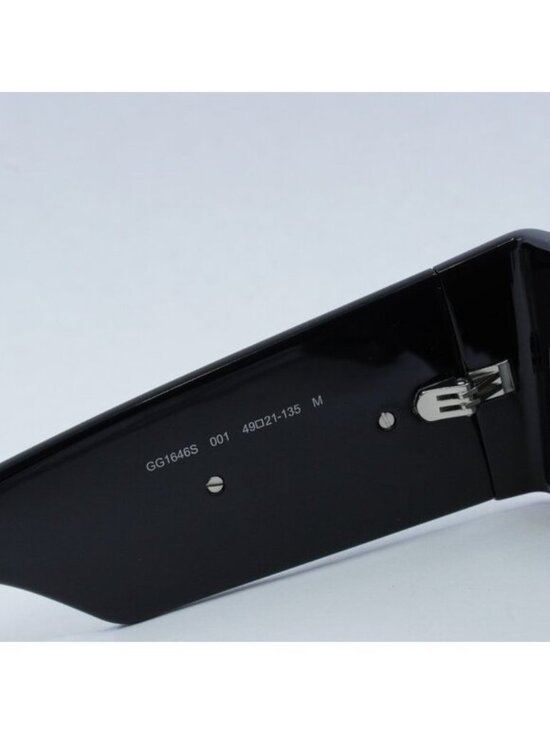 Gucci GG1646S 001 Sunglasses Black Rectangle Frame, Grey Lenses main image 8